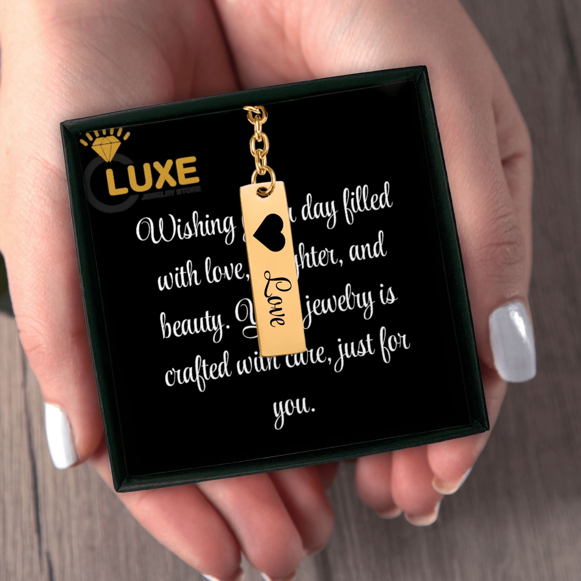 Personalized Vertical Bar Love Keychain – Custom Engraved Gift for Couples by OwnPrint