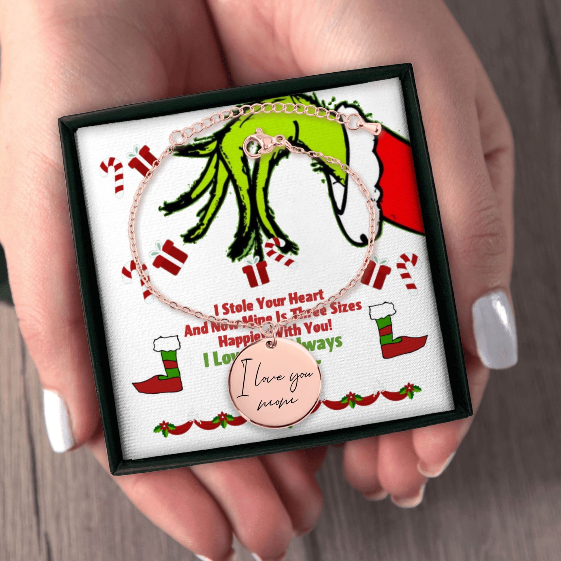 Handwritten Bracelet Christmas Grinch design by OwnPrint