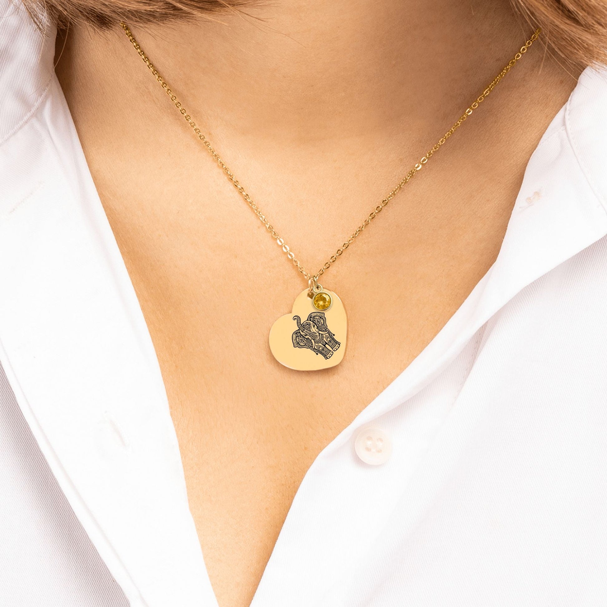 Daughter Heart Necklace with Birthstone OwnPrint