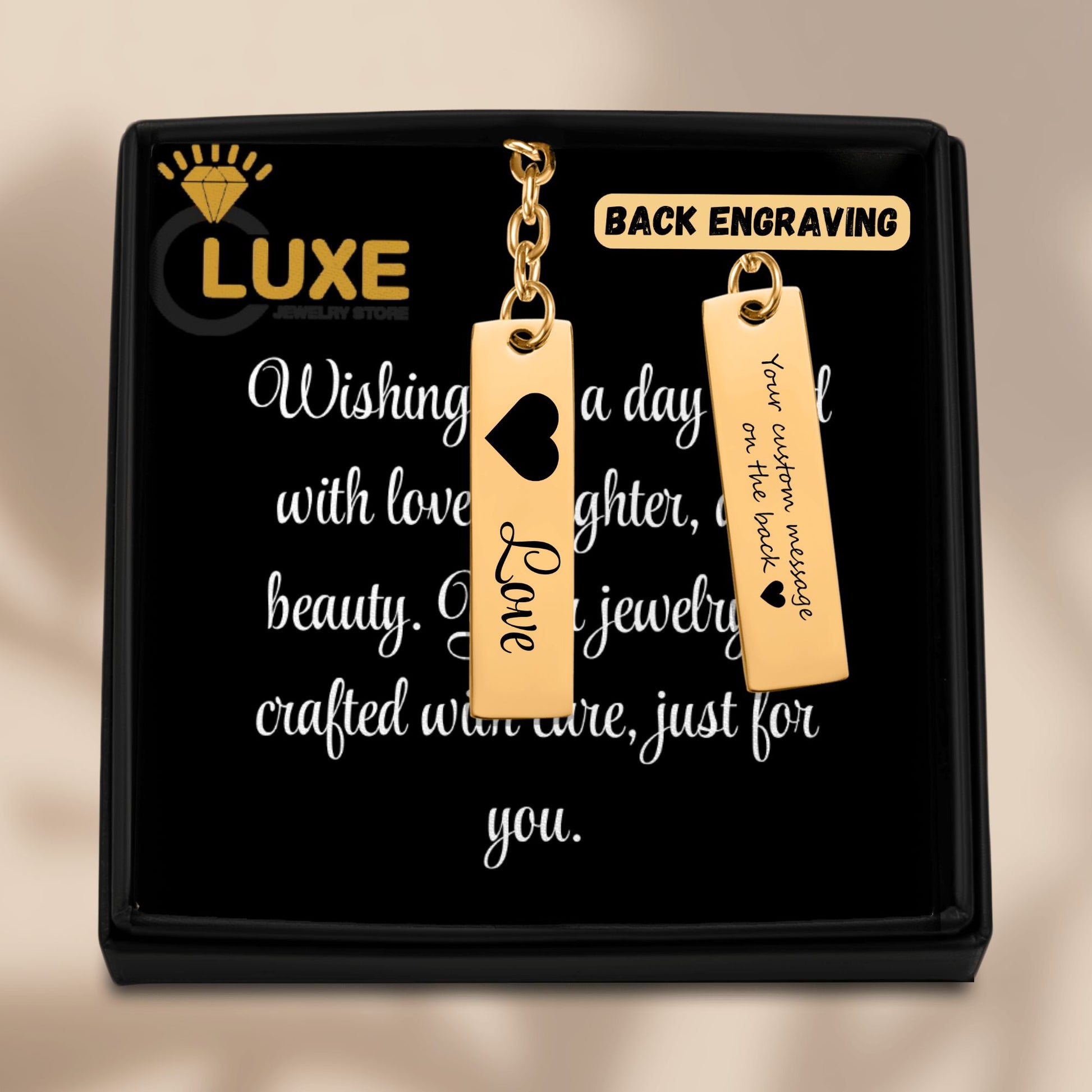 Personalized Vertical Bar Love Keychain – Custom Engraved Gift for Couples by OwnPrint
