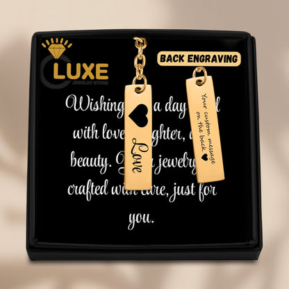 Personalized Vertical Bar Love Keychain – Custom Engraved Gift for Couples by OwnPrint