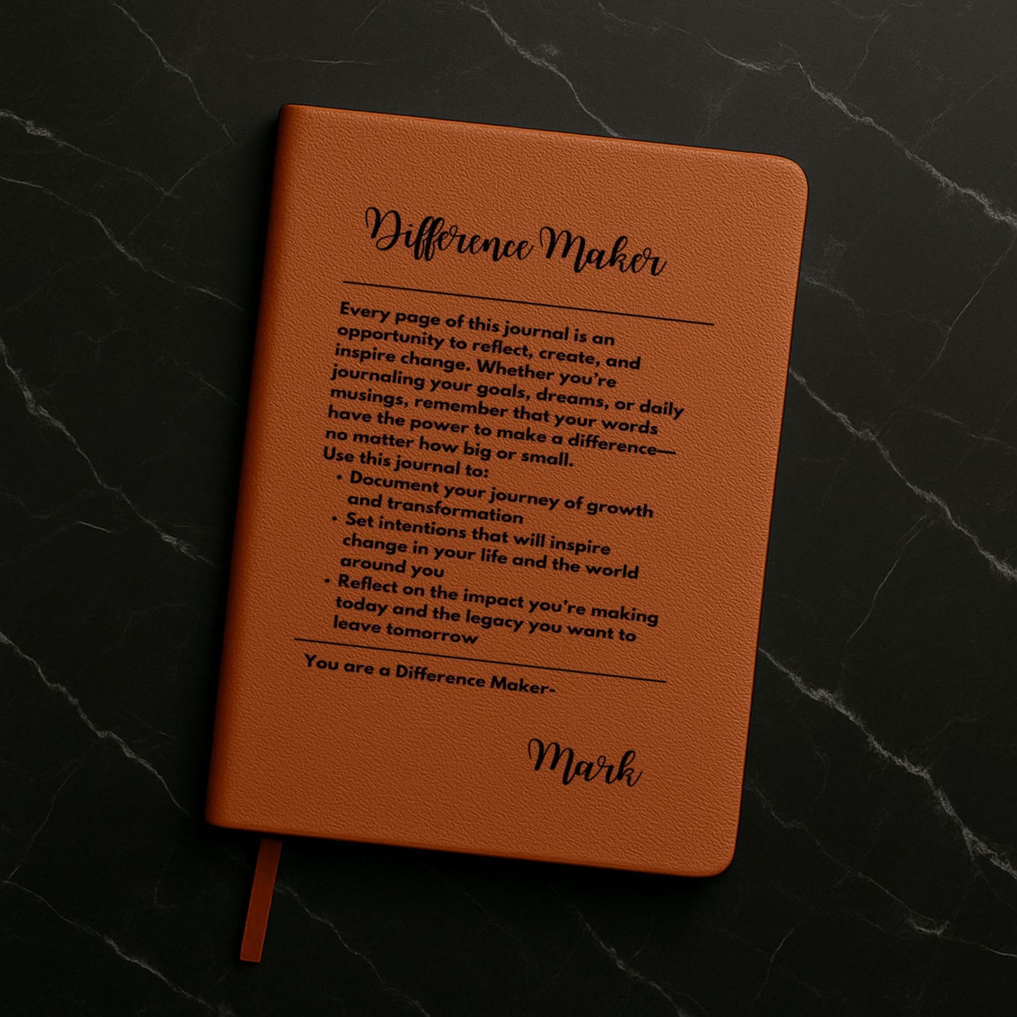 Premium Engraved Notebook (A5) Difference maker personalized by OwnPrint