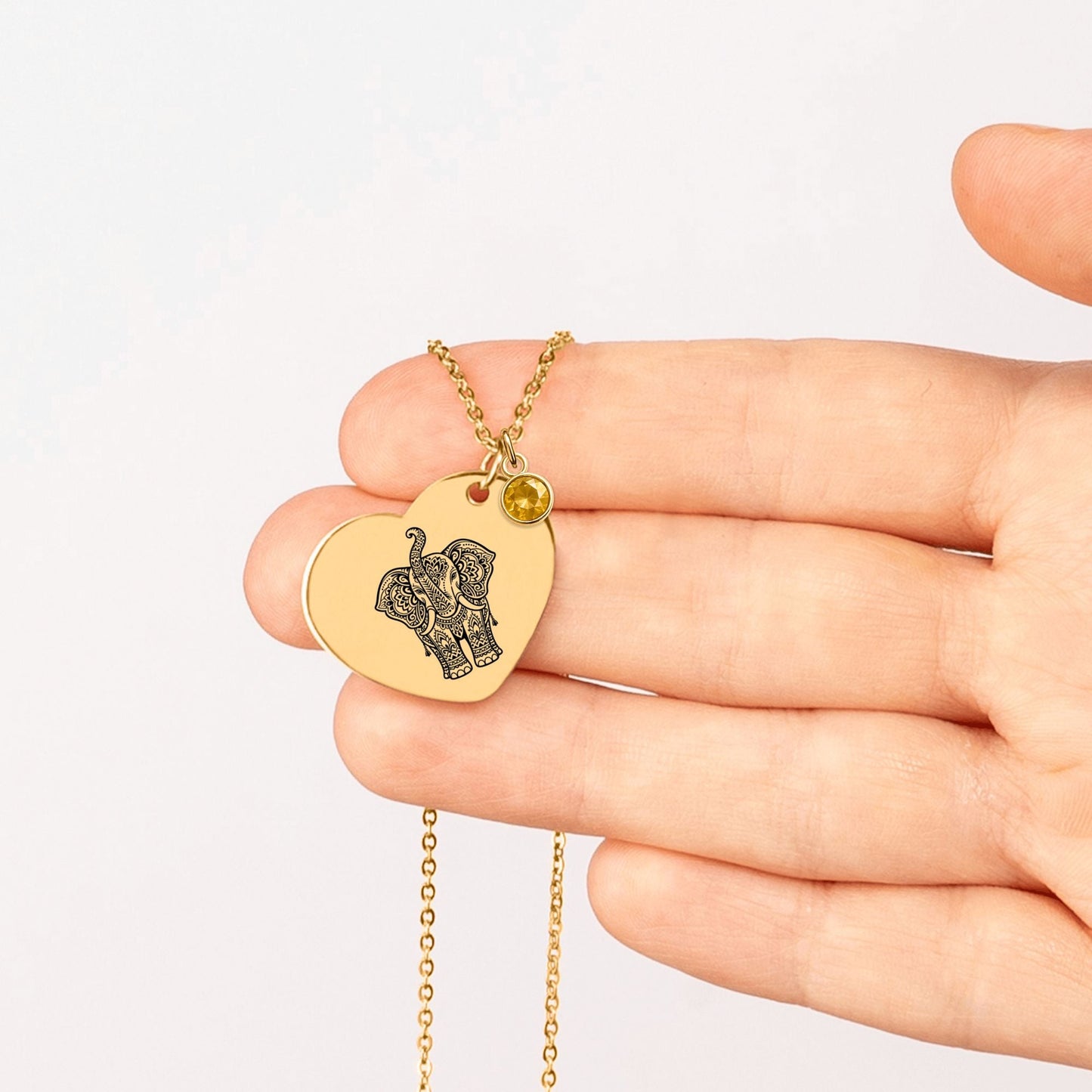 Daughter Heart Necklace with Birthstone OwnPrint