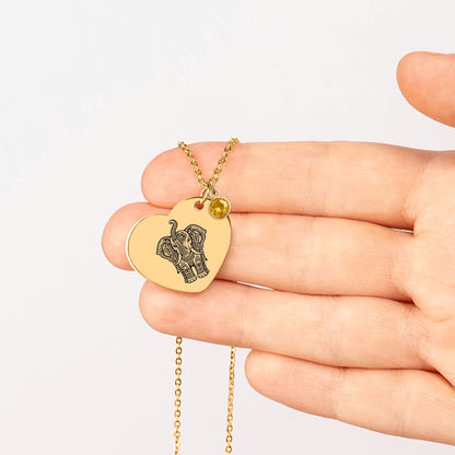 Daughter Heart Necklace with Birthstone OwnPrint