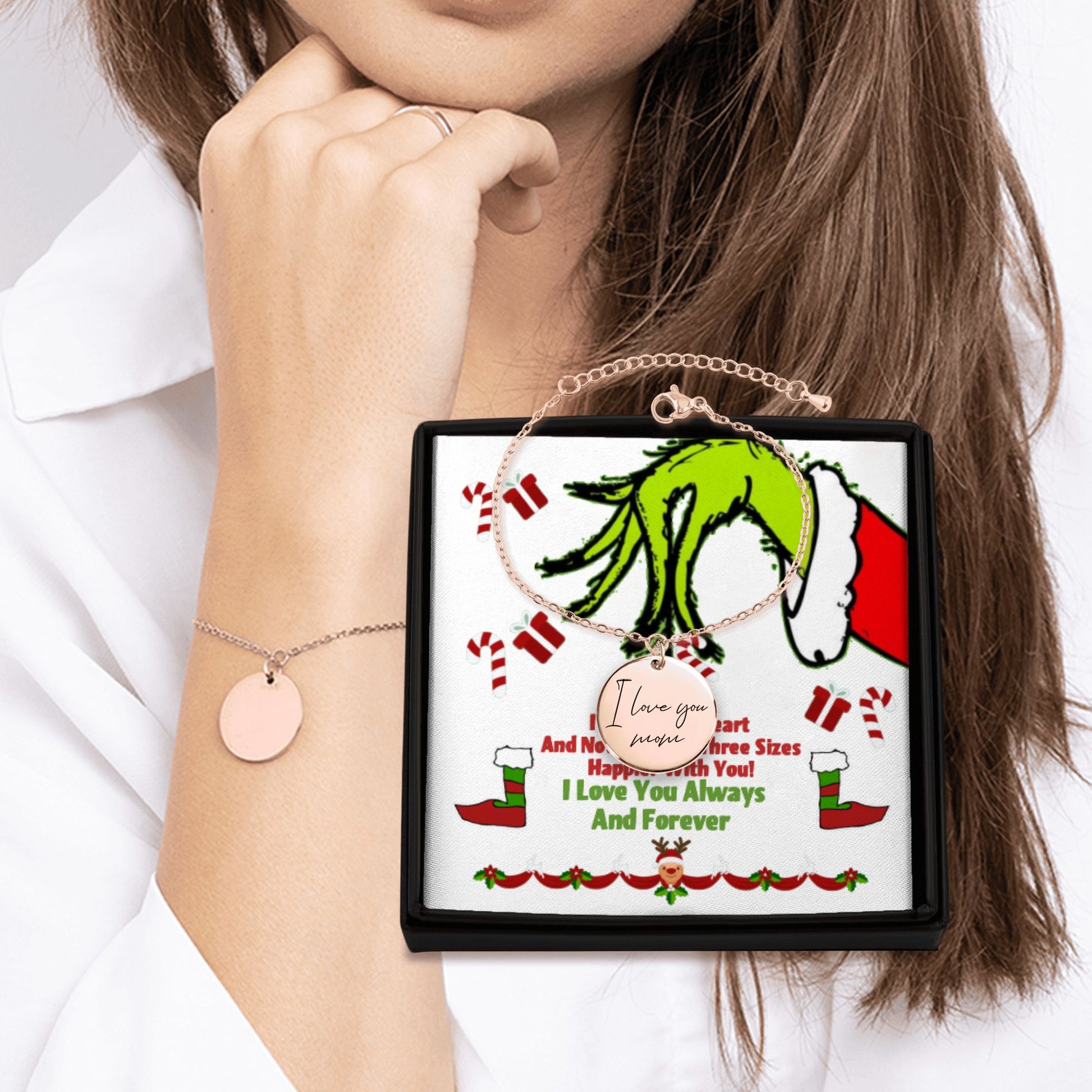 Handwritten Bracelet Christmas Grinch design by OwnPrint