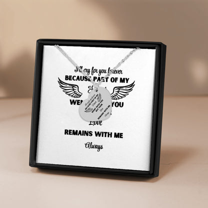 Heart Necklace I'll cry for you forever, memorial necklace, gift for her, gift for widow by OwnPrint