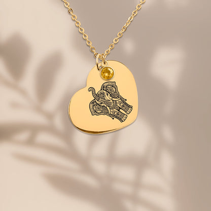 Daughter Heart Necklace with Birthstone OwnPrint