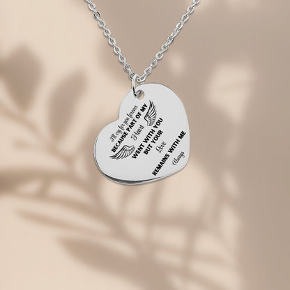 Heart Necklace I'll cry for you forever, memorial necklace, gift for her, gift for widow by OwnPrint