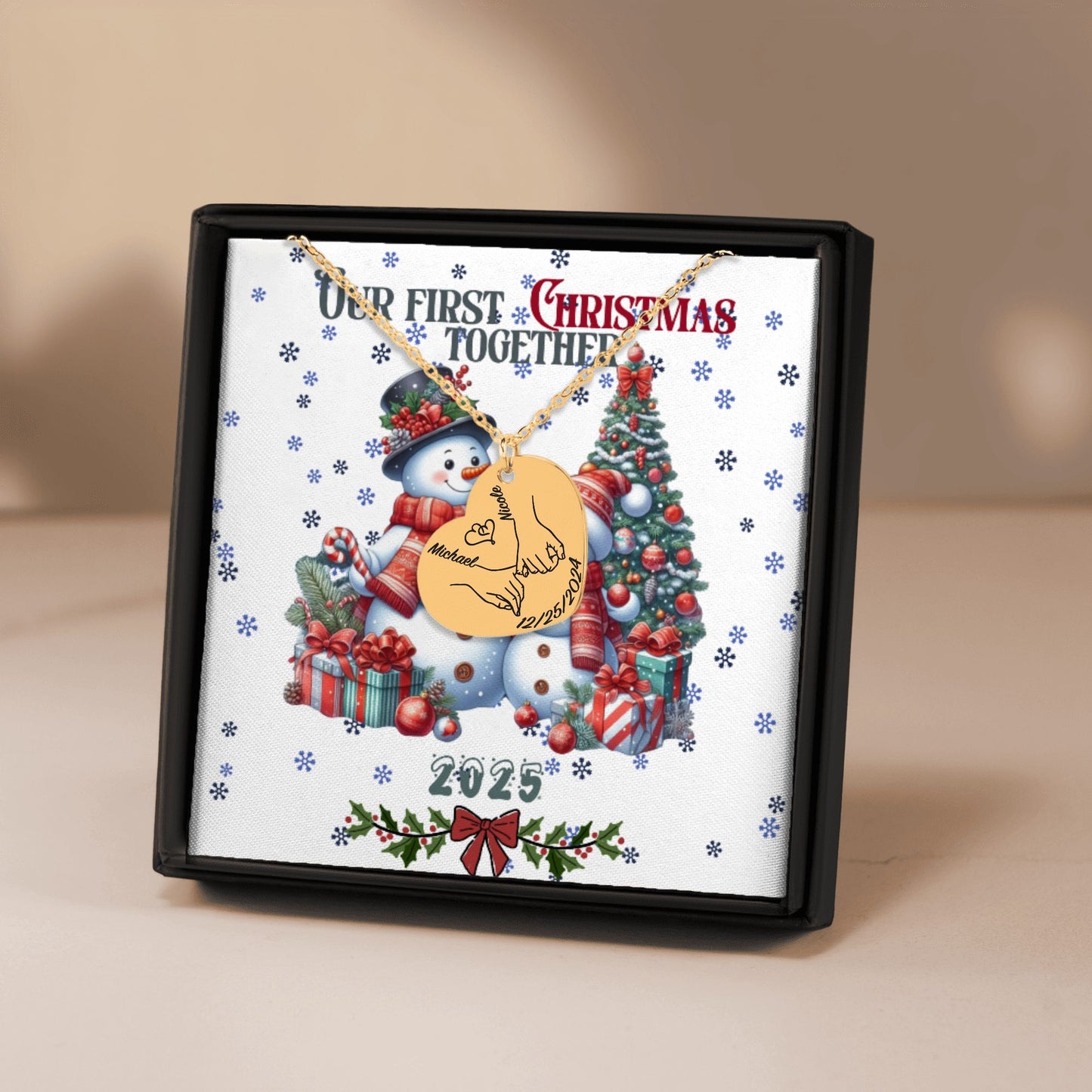 Our First Christmas Together – Personalized Heart Necklace by OwnPrint