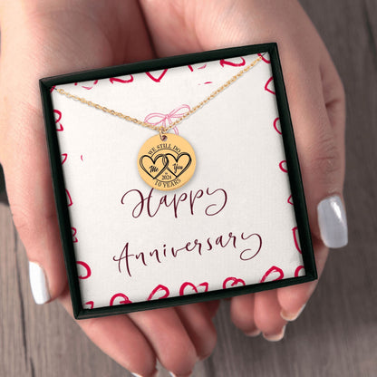 10th Anniversary Coin Pendant Necklace OwnPrint