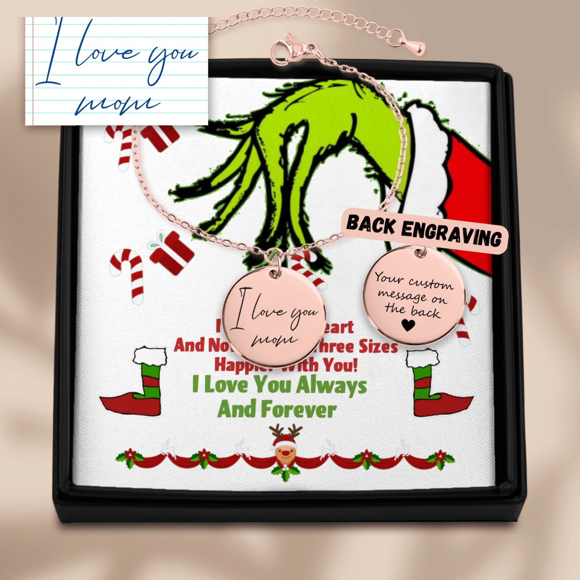 Handwritten Bracelet Christmas Grinch design by OwnPrint