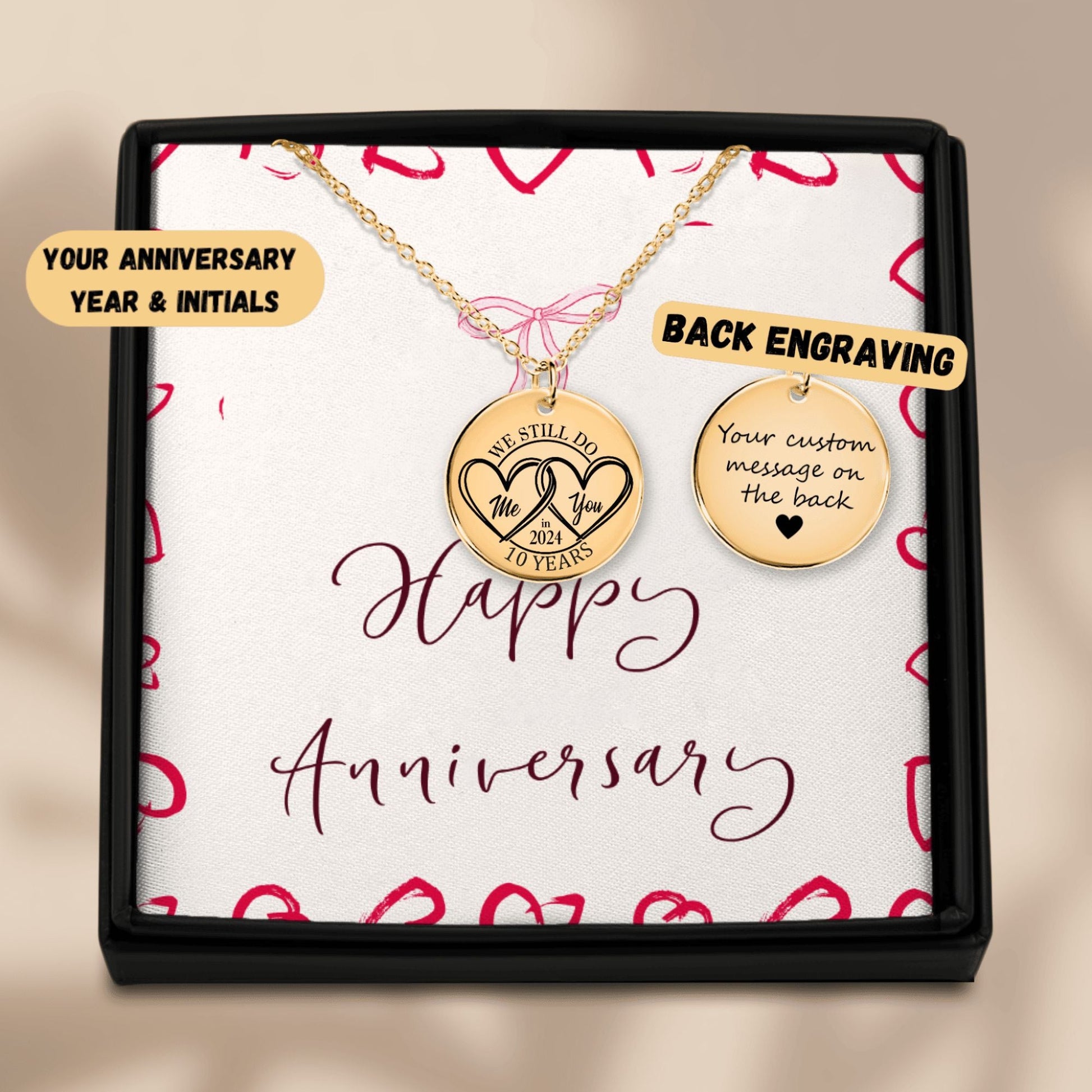 10th Anniversary Coin Pendant Necklace OwnPrint