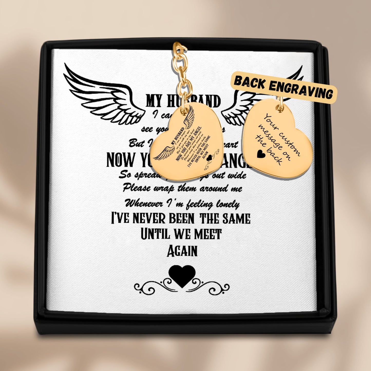 Heart Keychain Husband memorial by OwnPrint