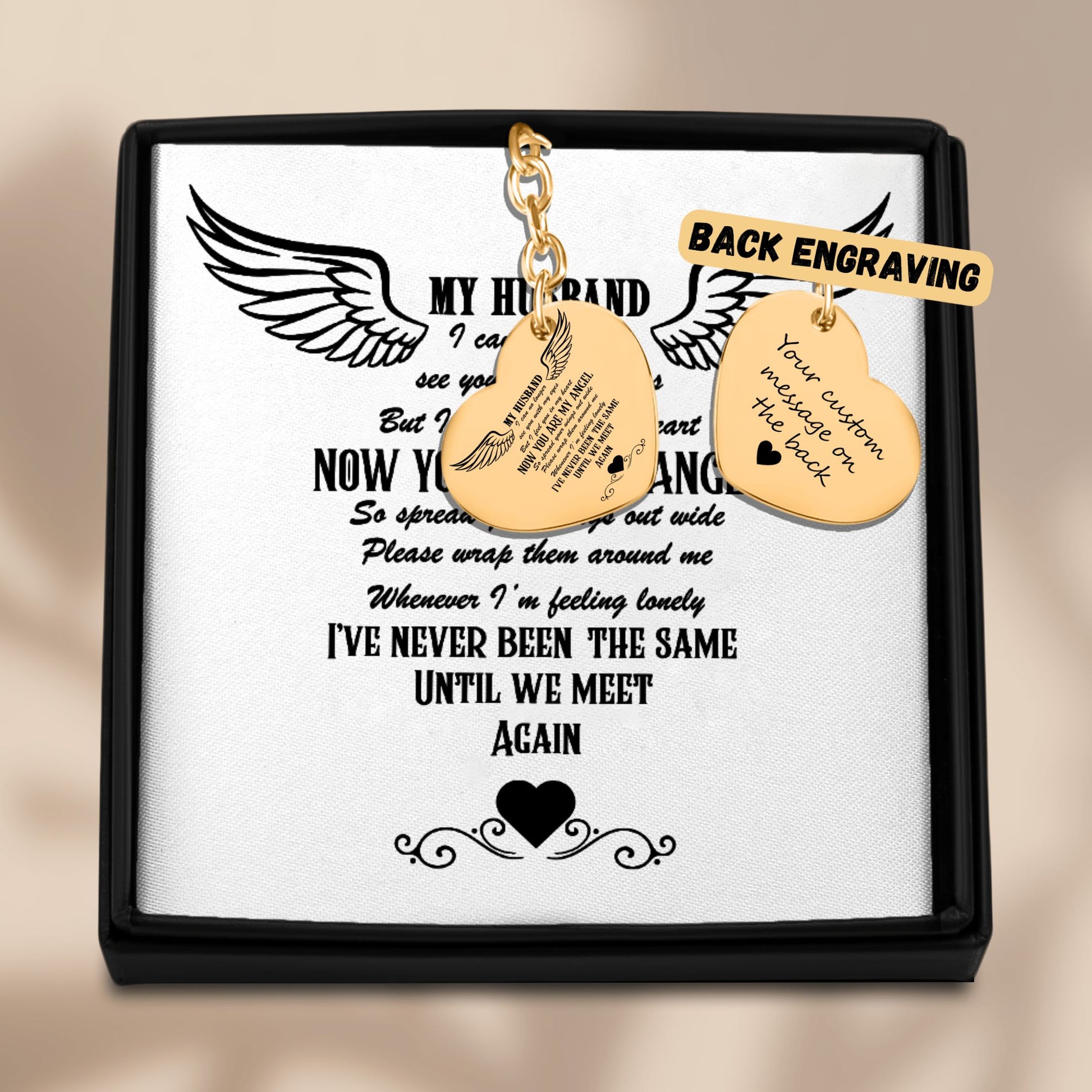 Heart Keychain Husband memorial by OwnPrint