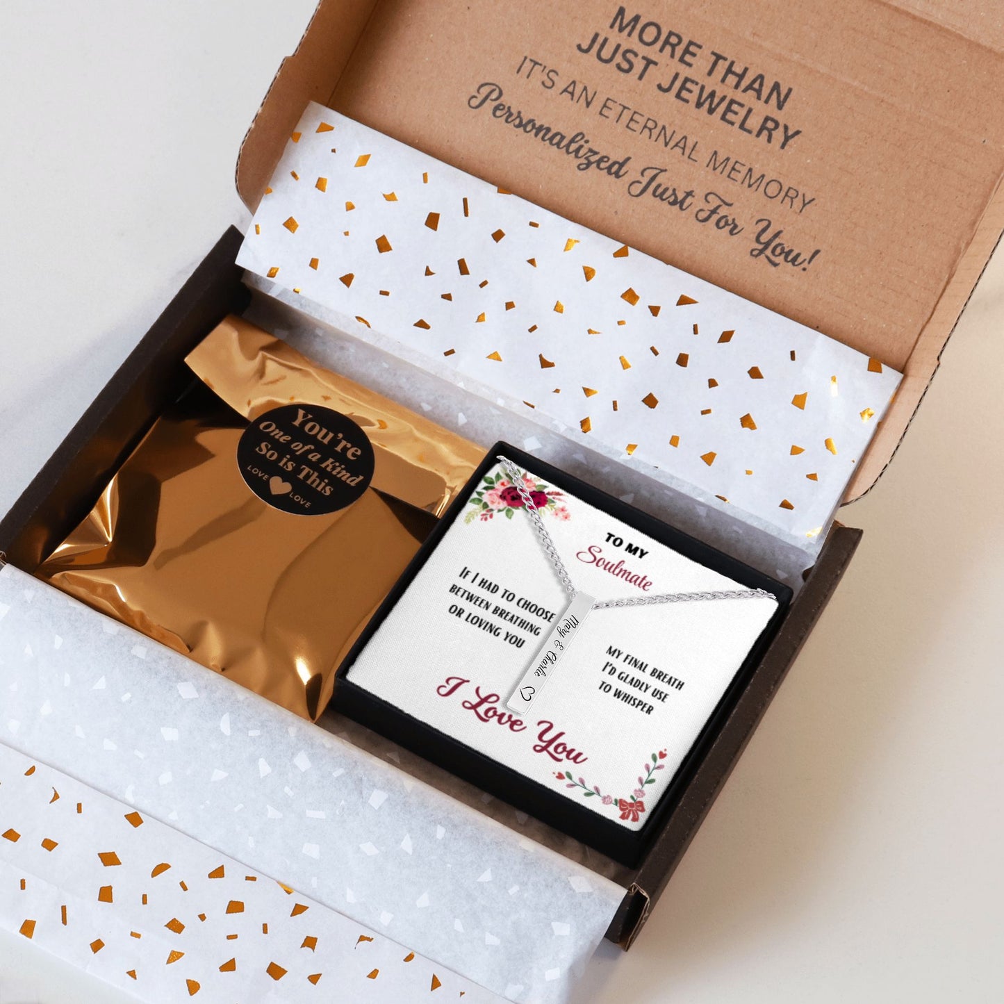 To my Soulmate 3D Bar Necklace by OwnPrint