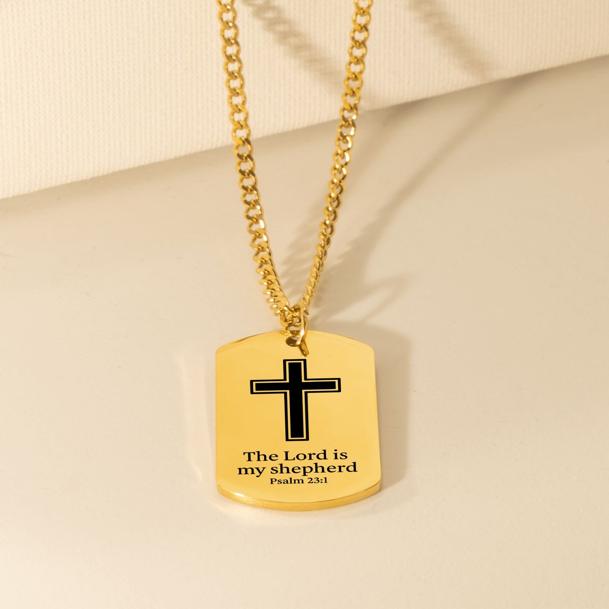 Cuban Tag Necklace Lion Design To my Son, Love Dad OwnPrint