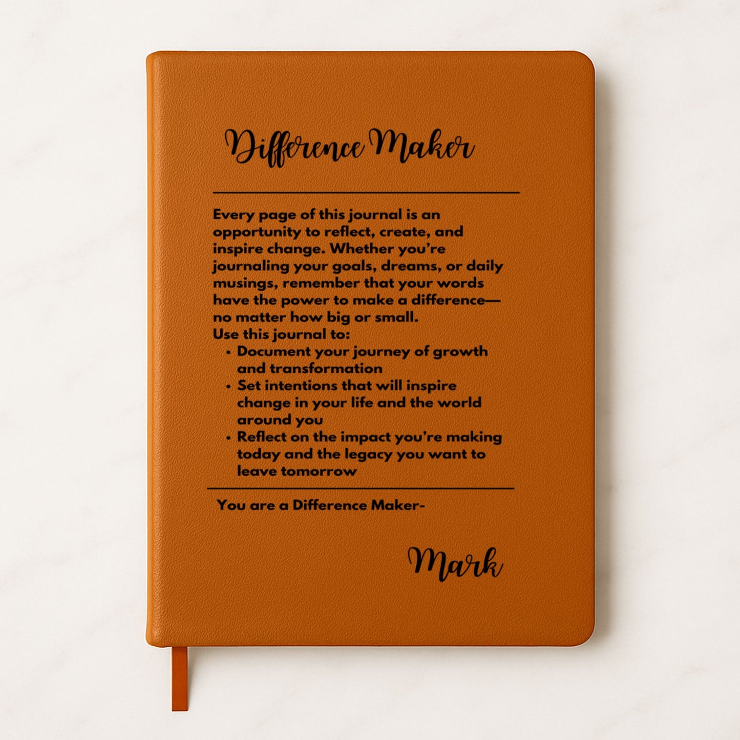 Premium Engraved Notebook (A5) Difference maker personalized by OwnPrint