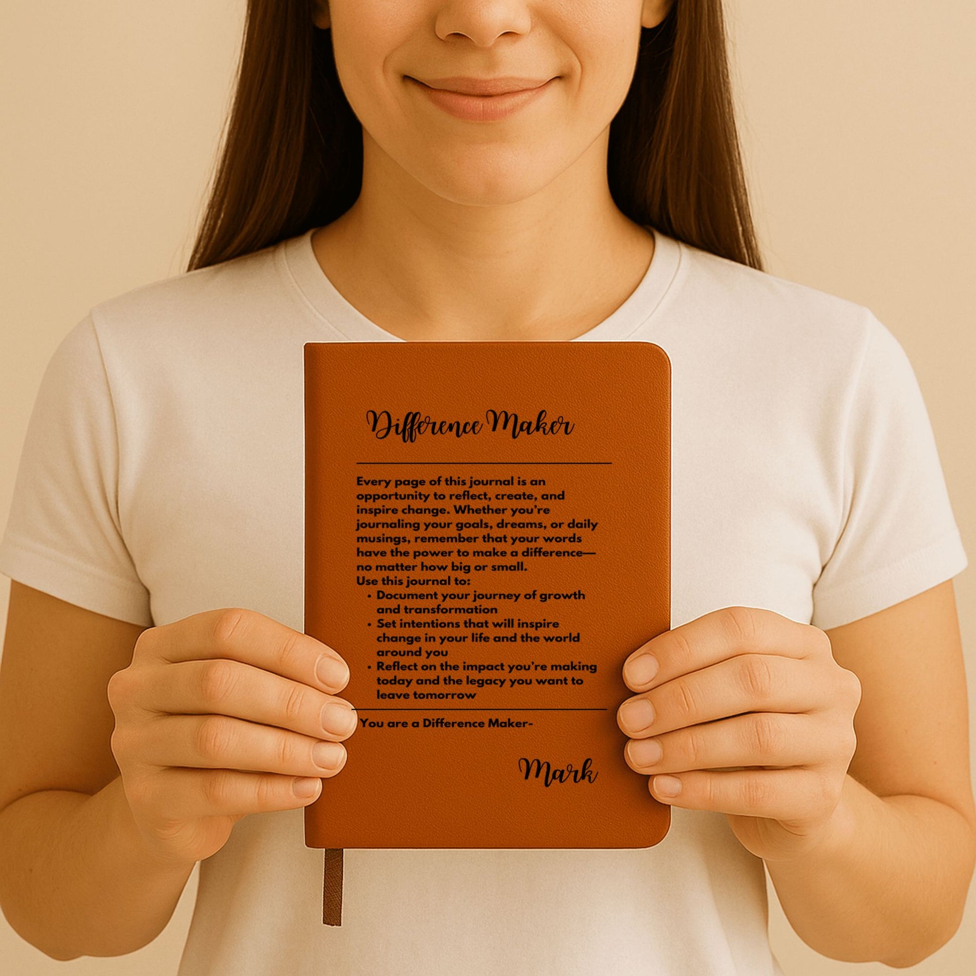 Premium Engraved Notebook (A5) Difference maker personalized by OwnPrint