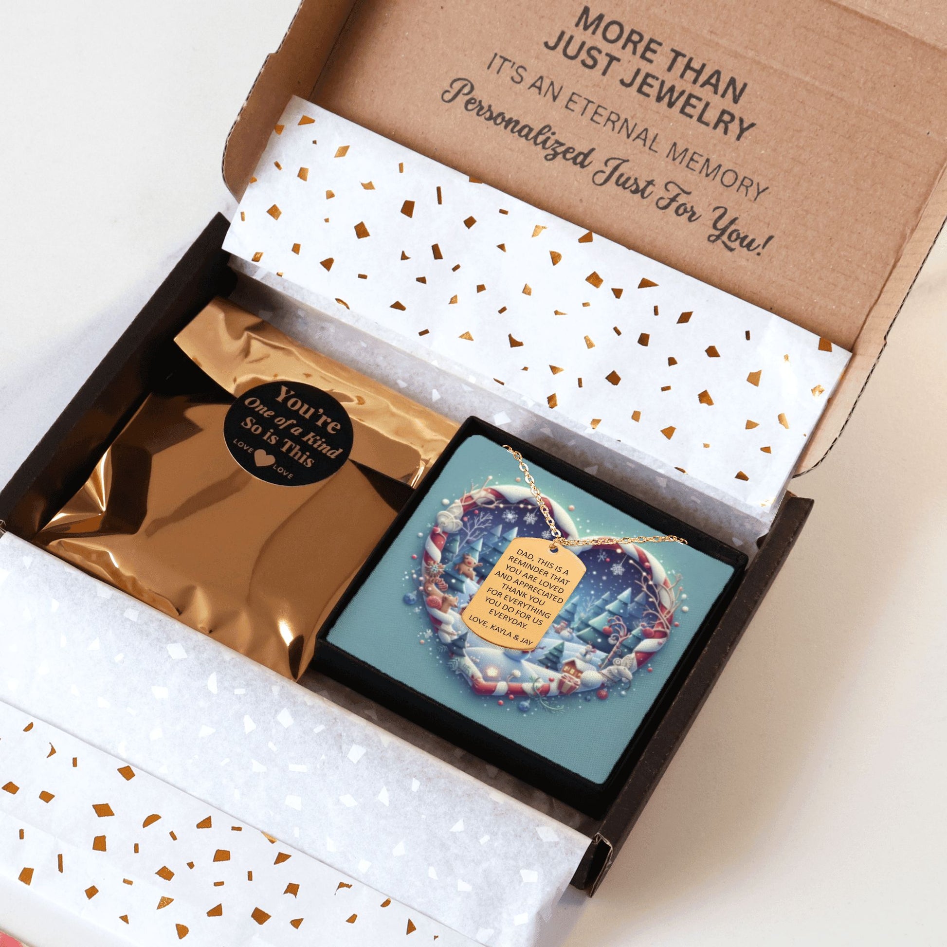 Custom Tag Necklace with Personalized Christmas Message Card by OwnPrint