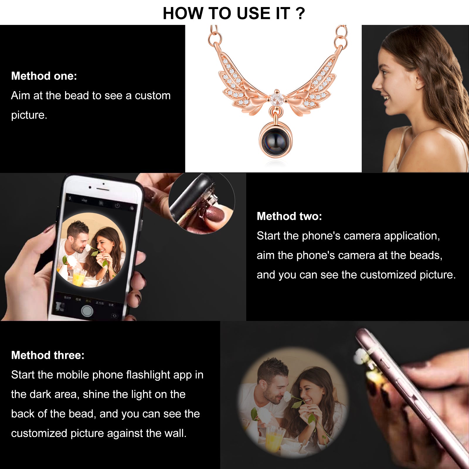 Custom Photo Projection Necklace by cmoffer