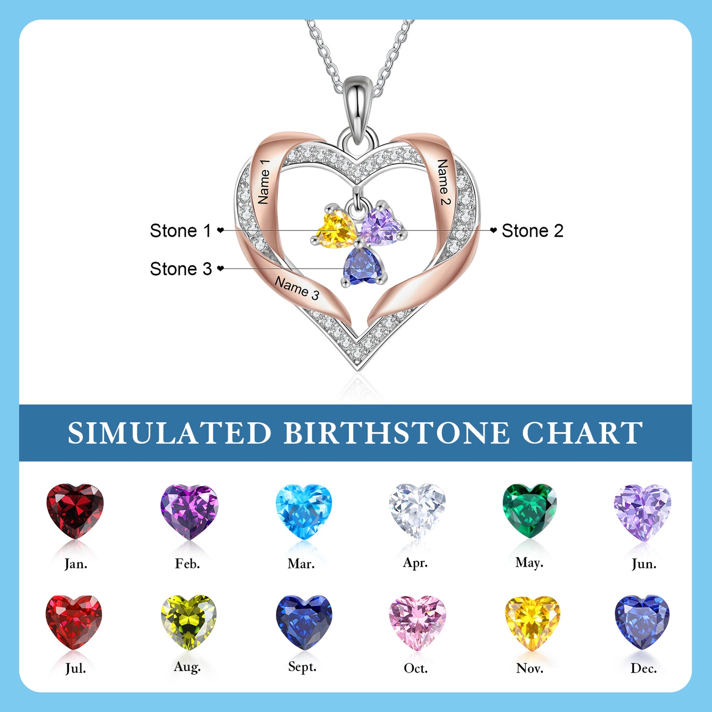 Brass Birthstone Necklace