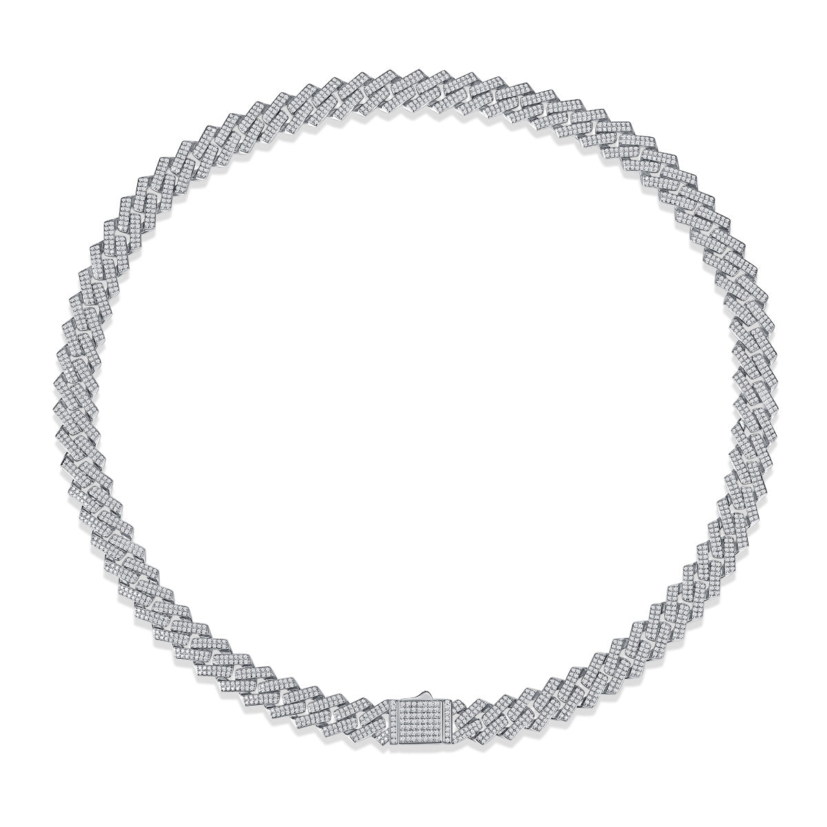 Men's Luxury Fashion Mosan Diamond S925 Silver Necklace Comparable To Natural Diamonds by teelaunch