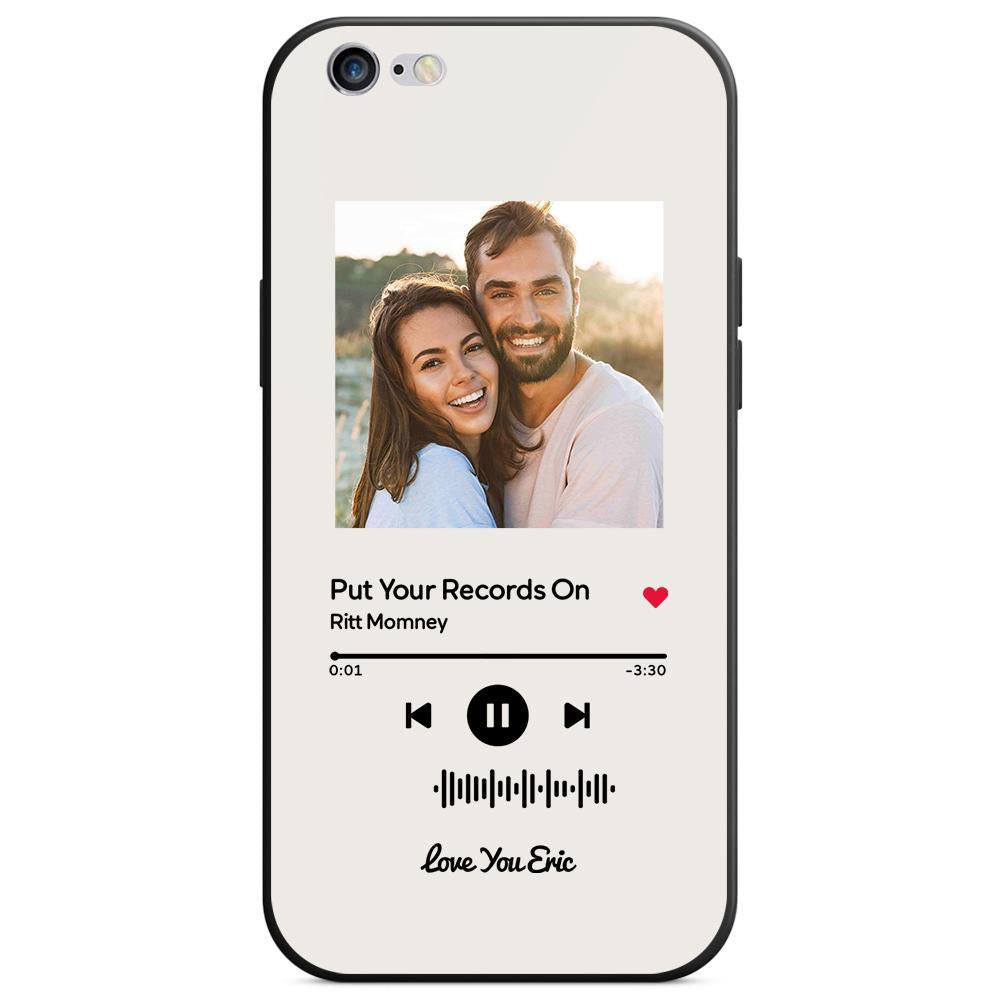 Custom Scannable Music Code Glass iPhone Cases with Picture by Inkedjoy