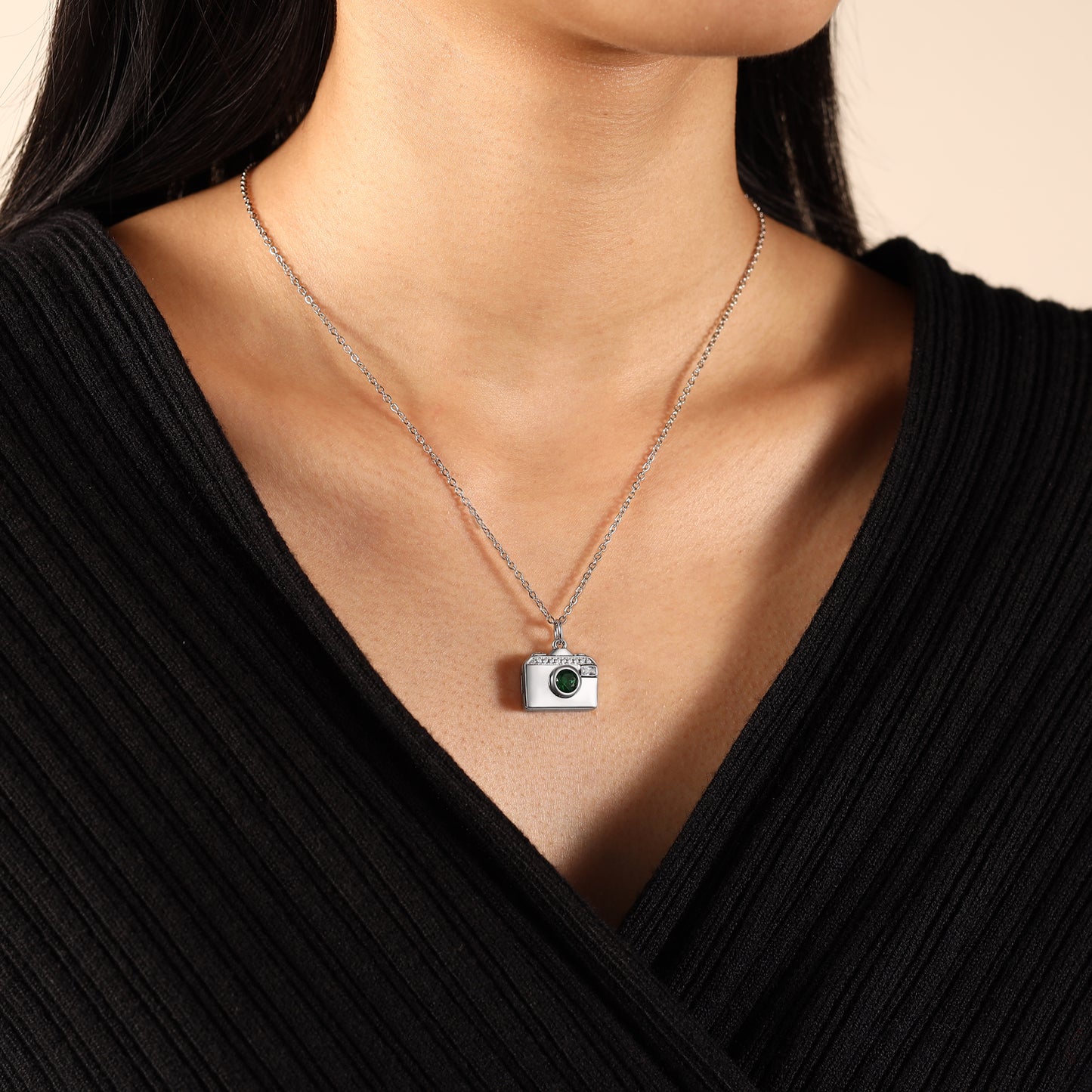 Brass Personalized birthstone & photo necklace