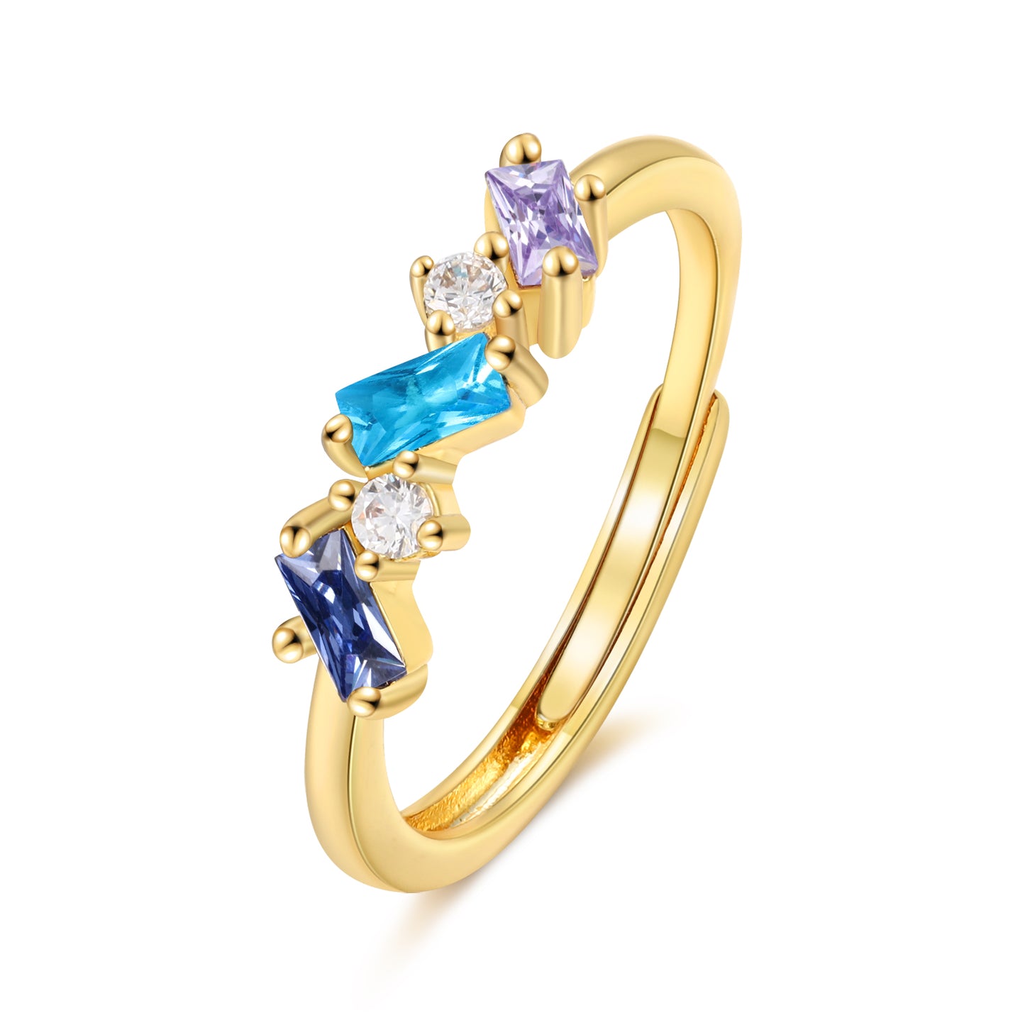 Brass personalized birthstone ring