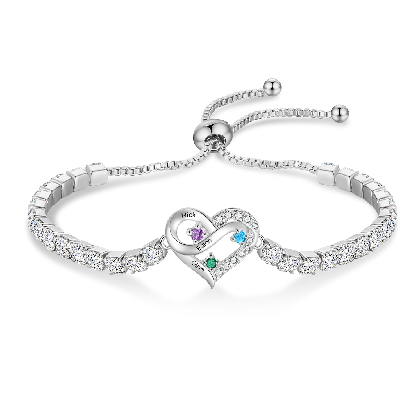 Brass personalized birthstone bracelets