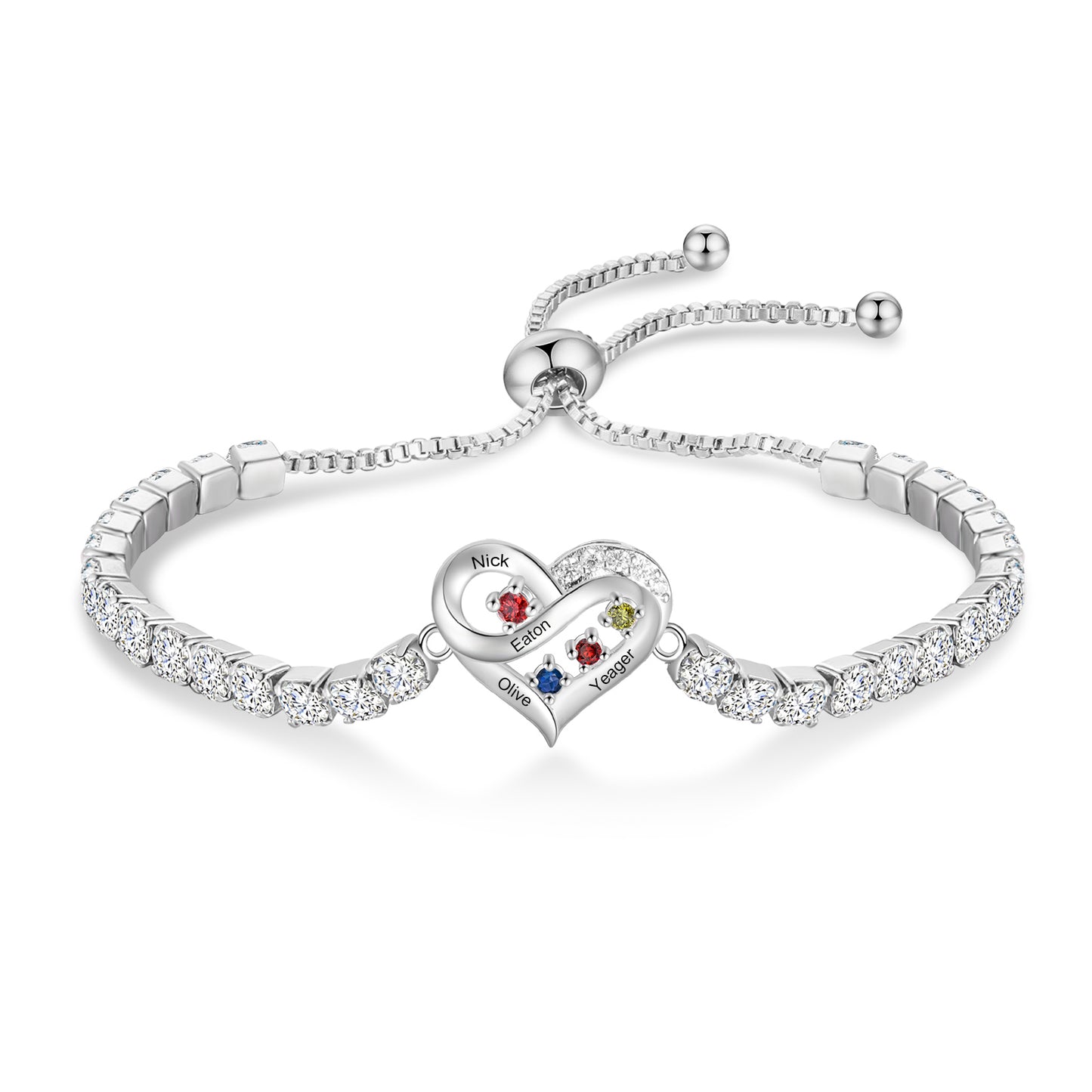 Brass personalized birthstone bracelets