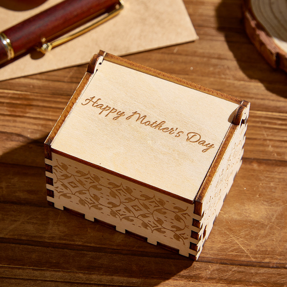 Happy Mother's Day engraved wooden music box, custom gift for Mom, personalized keepsake