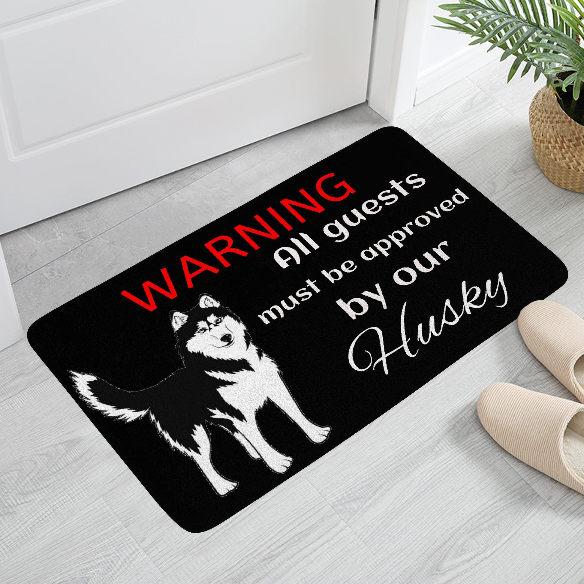 Doormat Warning Husky JewelryLuxeUS.store