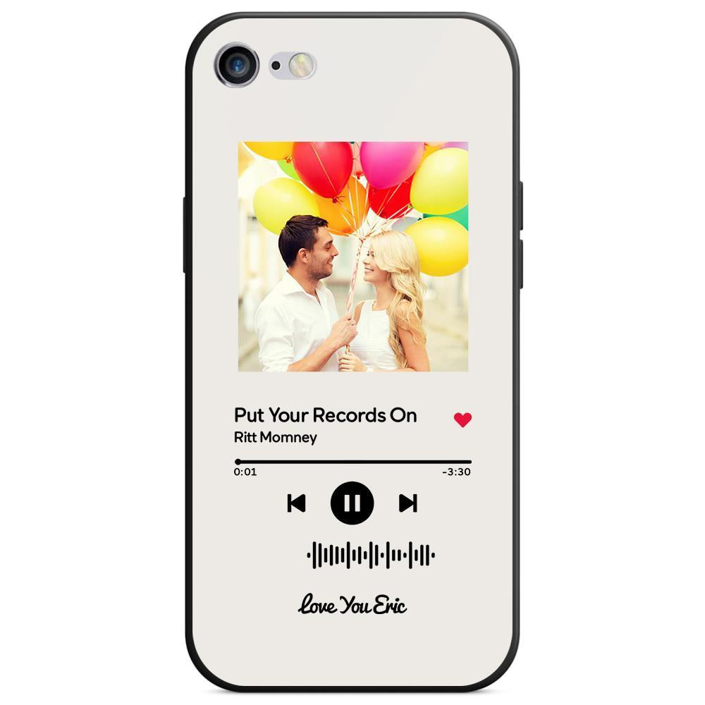 Custom Scannable Music Code Glass iPhone Cases with Picture by Inkedjoy