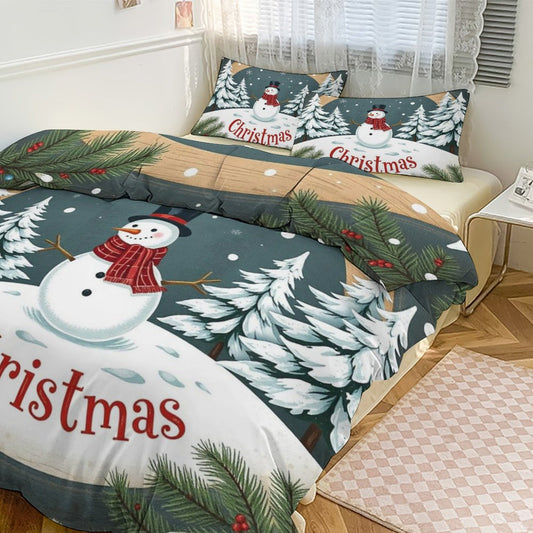 Christmas 3-Piece Bedding Set-90"x90"/ 229x229cm (Dual-sided Printing) by SALE-Personal Design
