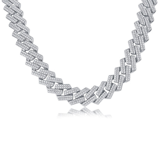 Men's Luxury Fashion Mosan Diamond S925 Silver Necklace Comparable To Natural Diamonds by teelaunch
