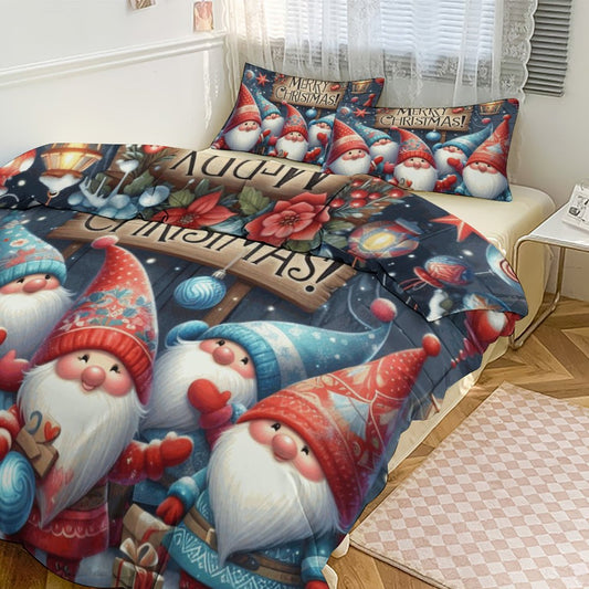 Christmas Gnomes 3-Piece Bedding Set-102"x90"/ 259x229cm (Dual-sided Printing) by SALE-Personal Design