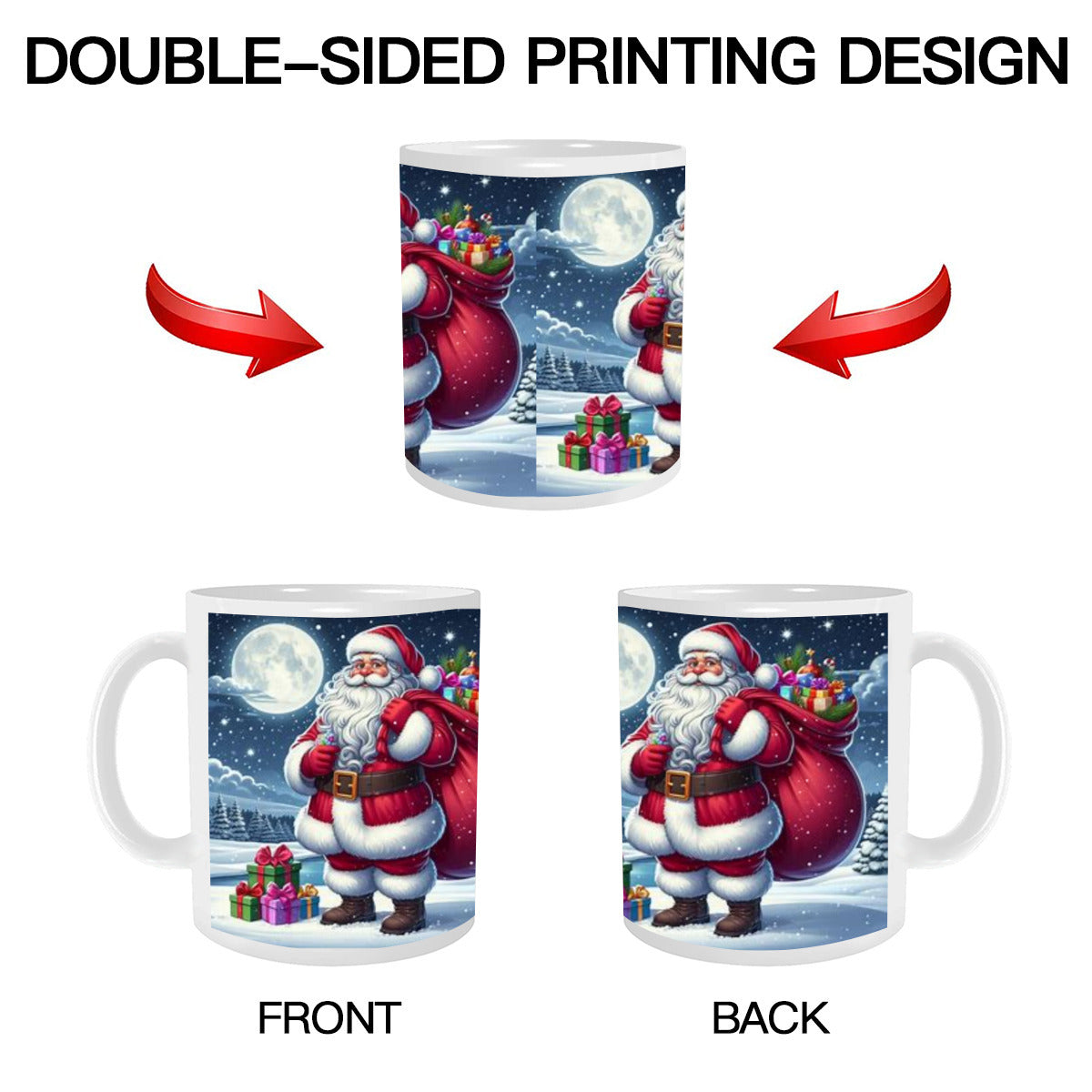 High Quality Scratch Resistant Mug (325ml/11oz) | Ceramic - Santa Claus 1 by ChristmasLoving.Shop