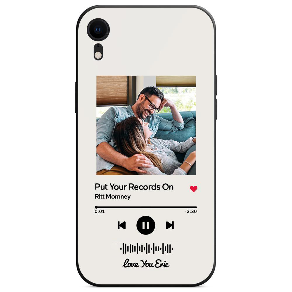 Custom Scannable Music Code Glass iPhone Cases with Picture by Inkedjoy