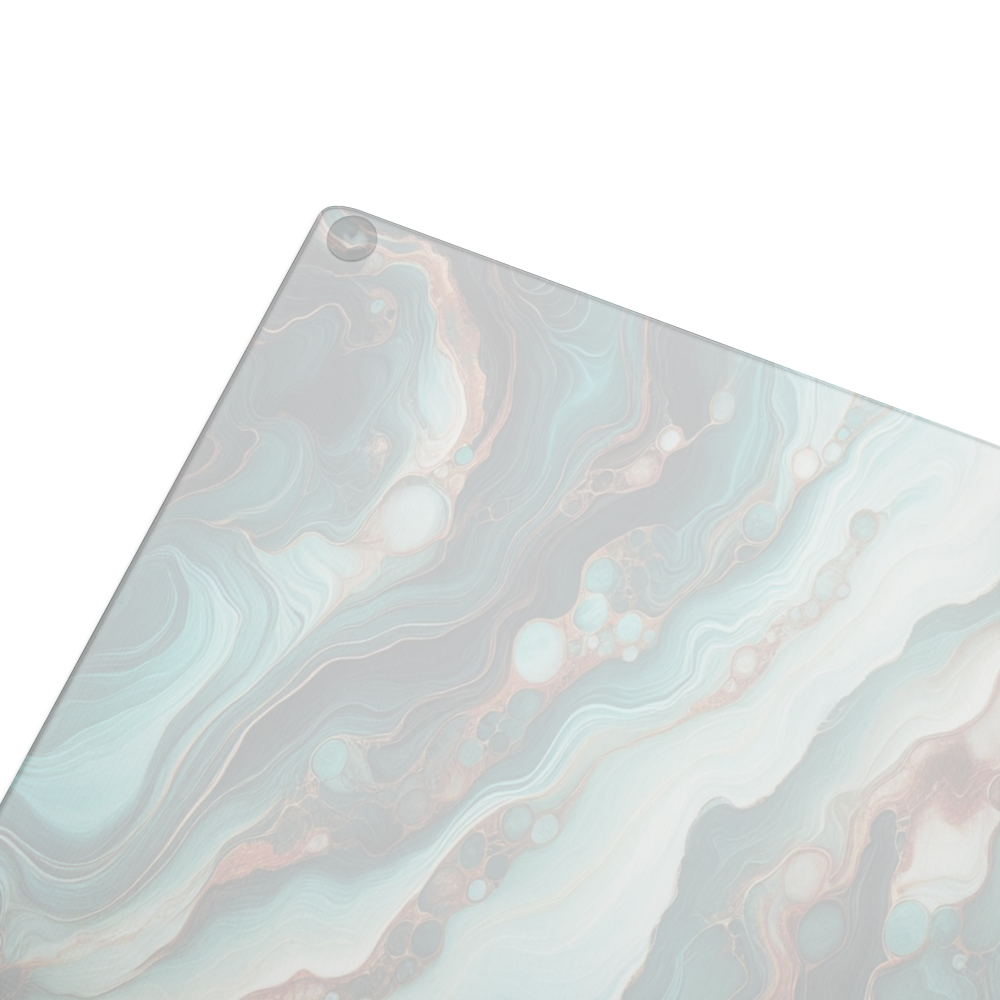 Glass cutting board Epoxy look turquoise JewelryLuxeUS.Shop