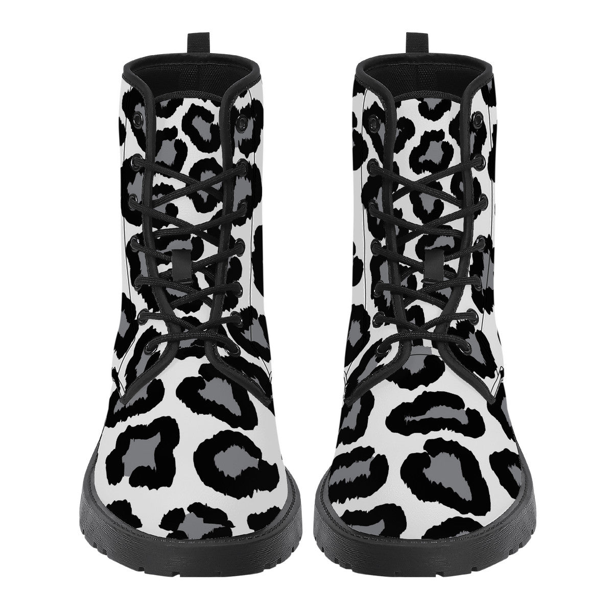 Synthetic Leather Boots Leopard print decoration