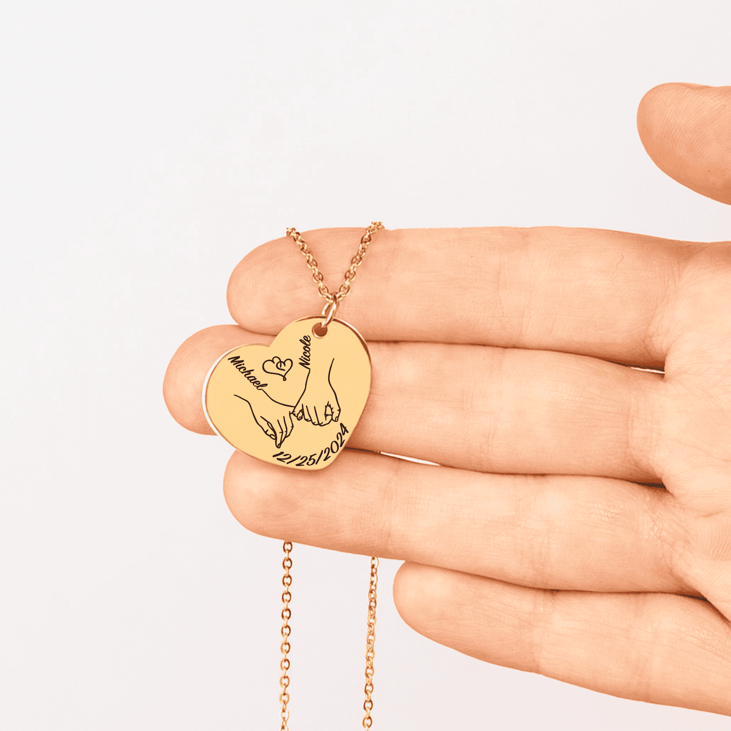 Our First Christmas Together – Personalized Heart Necklace by OwnPrint