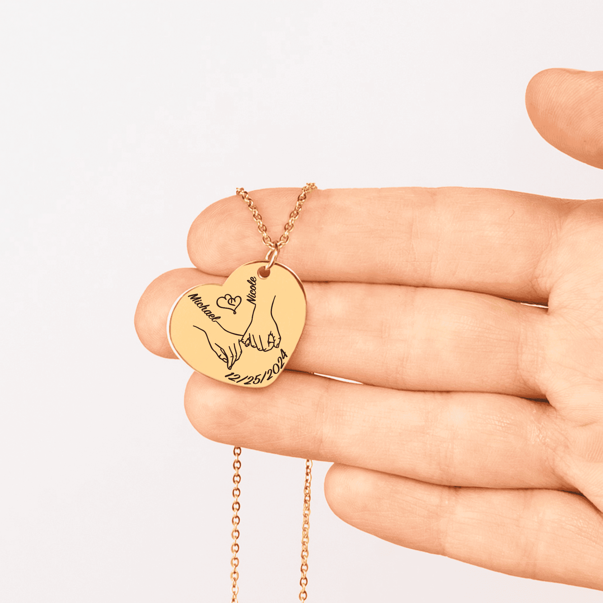 Our First Christmas Together – Personalized Heart Necklace by OwnPrint