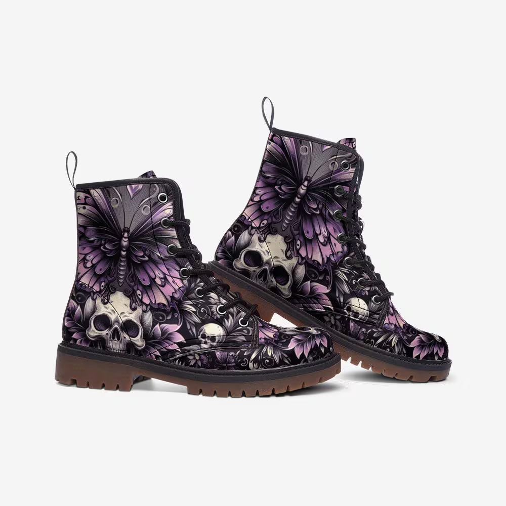 Rose & Skull Lightweight Boots violet