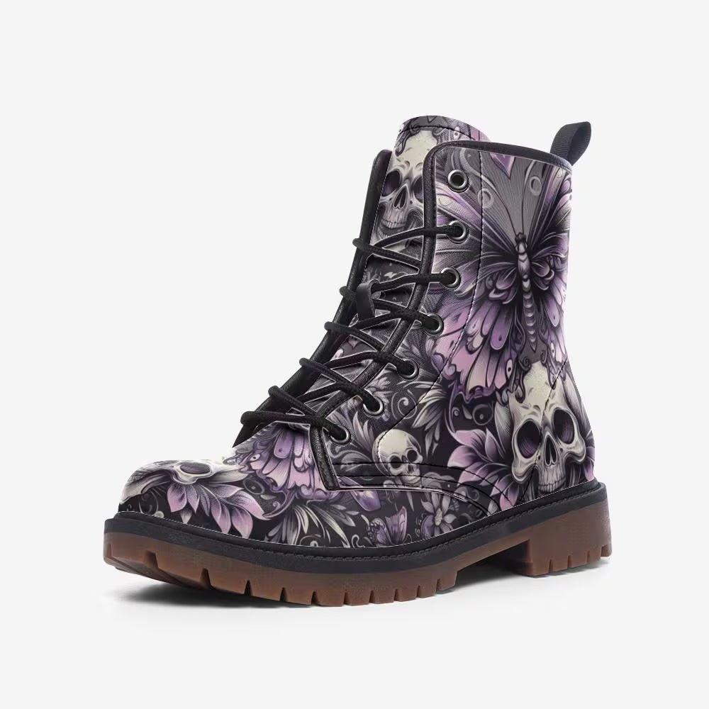 Rose & Skull Lightweight Boots violet