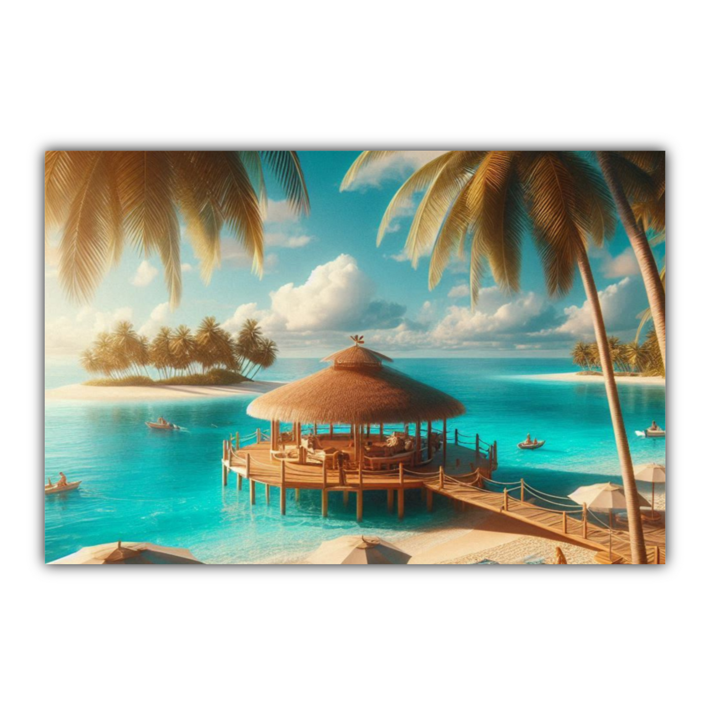 Seaside in Summer Colors – Coastal Canvas Wall Art by superfastpod