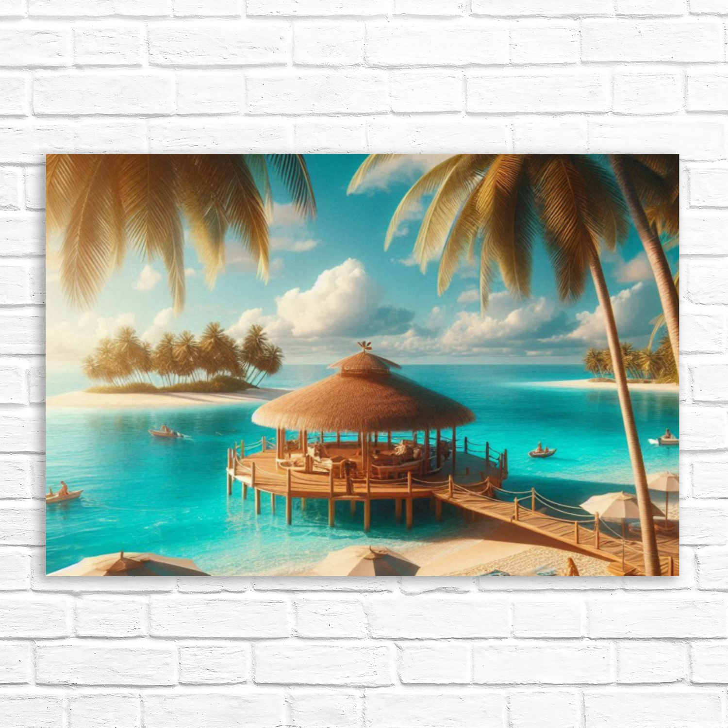 Seaside in Summer Colors – Coastal Canvas Wall Art by superfastpod