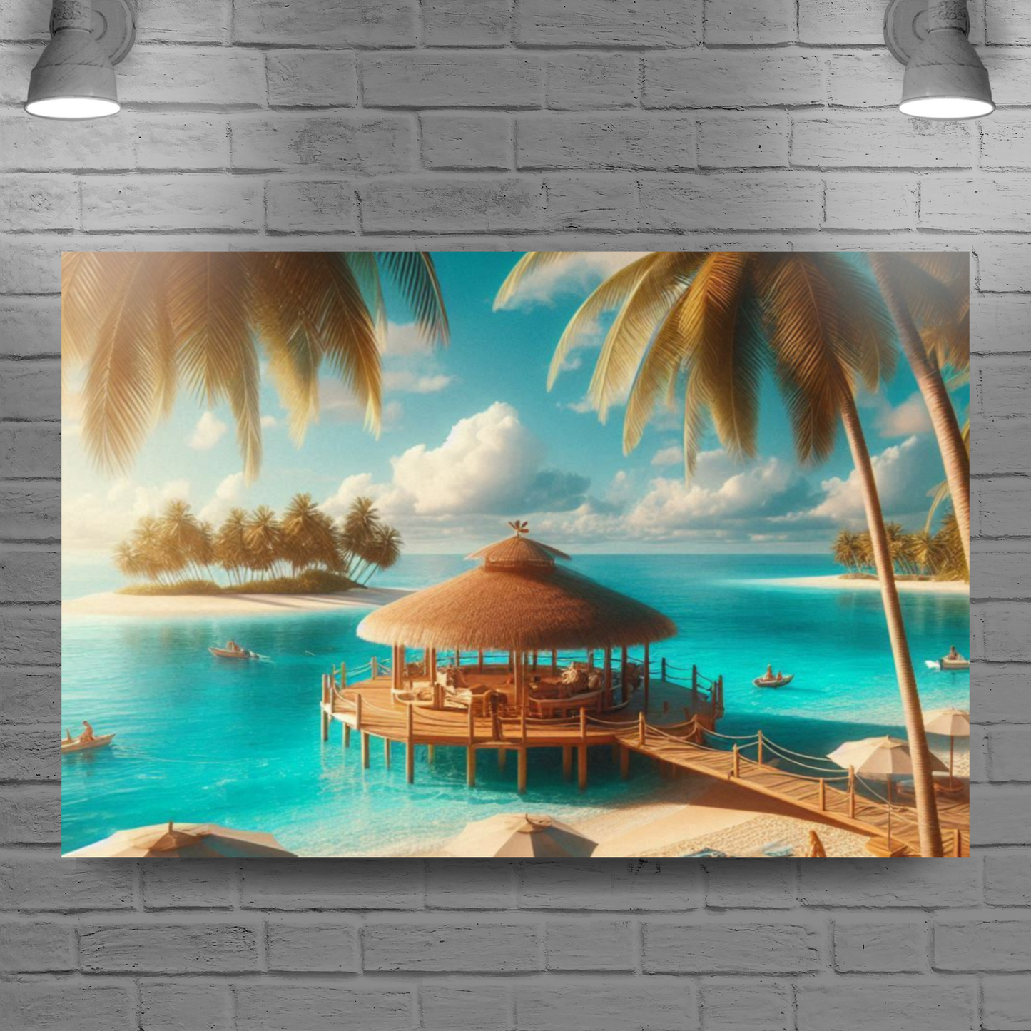 Seaside in Summer Colors – Coastal Canvas Wall Art by superfastpod
