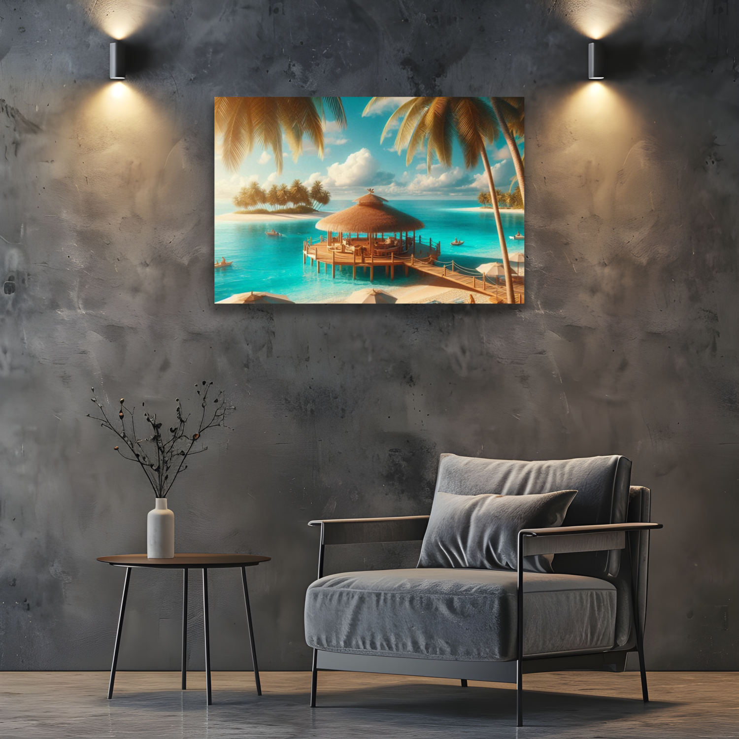 Seaside in Summer Colors – Coastal Canvas Wall Art by superfastpod