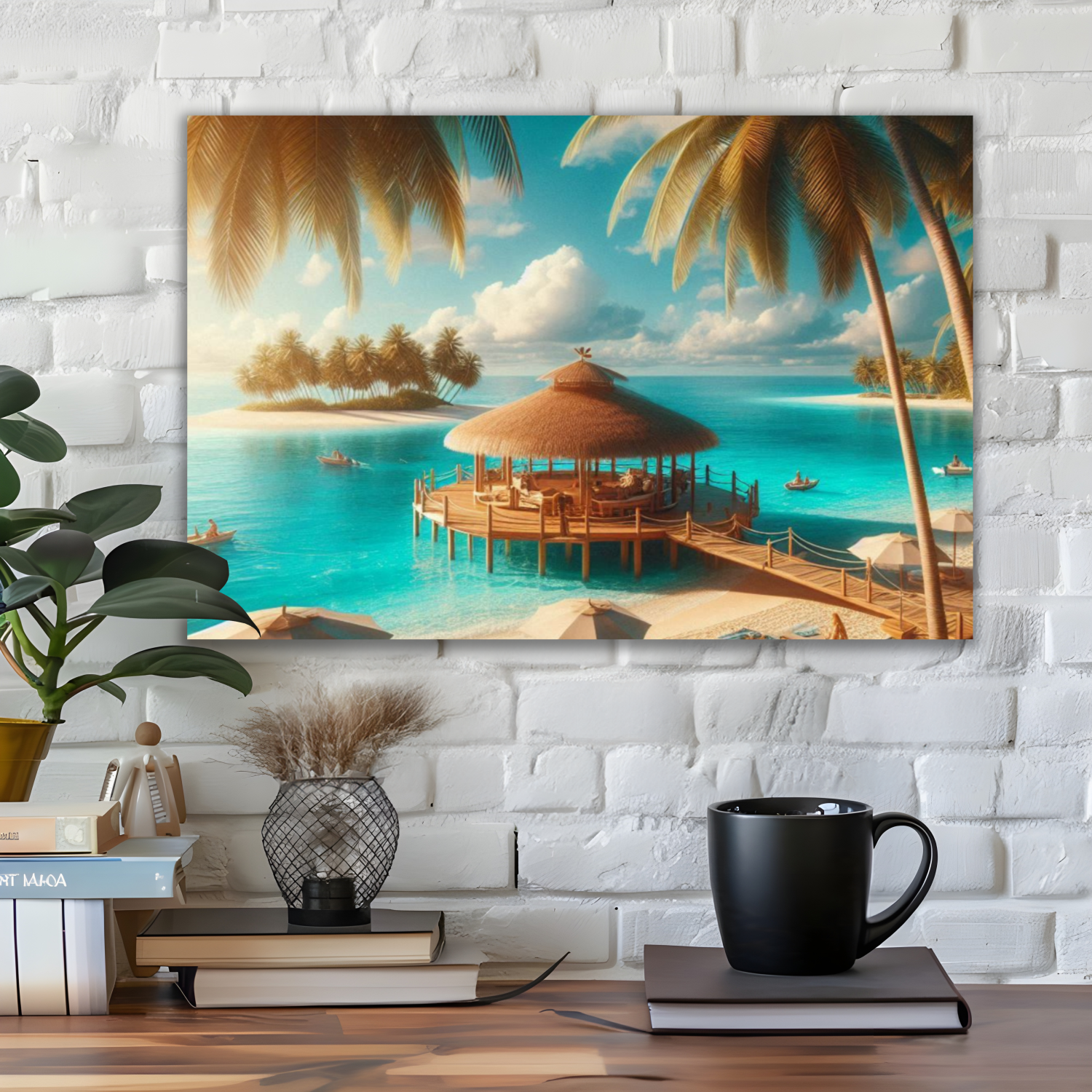 Seaside in Summer Colors – Coastal Canvas Wall Art by superfastpod
